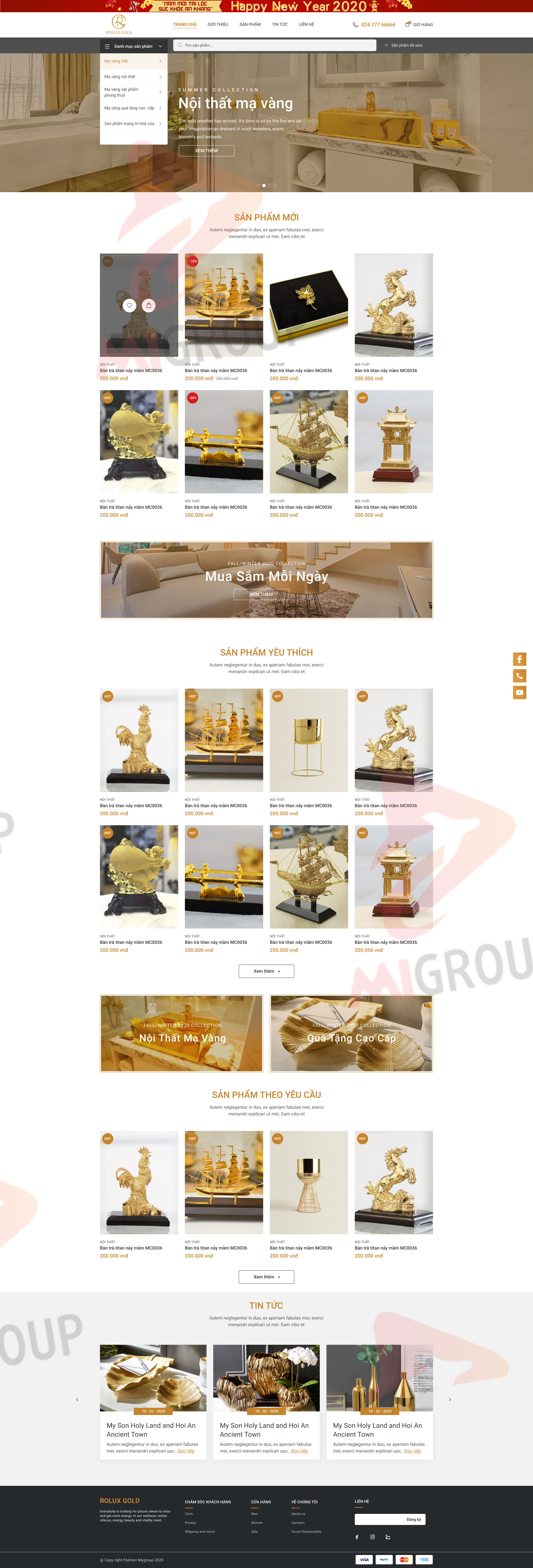 Thiết kế Website mạ vàng cao cấp RoluxGold.vn